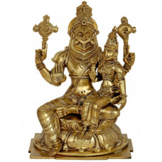 कांस्यलोहः लक्ष्मी नरसिंह स्वामी [Lakshmi Narasimha Swamy Bronze Statue 9 Inch Height]
